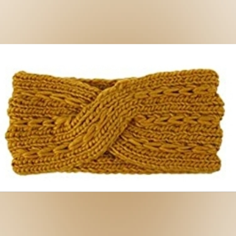 Knot Twisted Winter‎ Yellow Headband Ear Warmer NWT